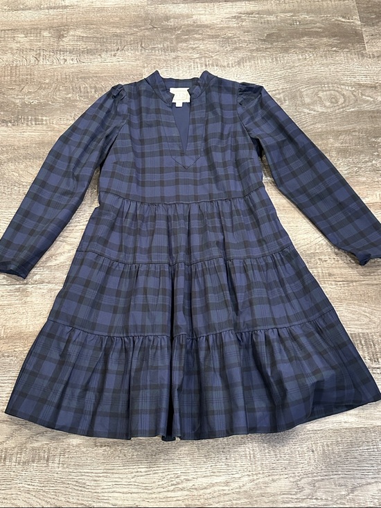 Sail to Sable Dresses & Skirts - Sail to Sable Navy Plaid Tiered Mini Dress Size Small